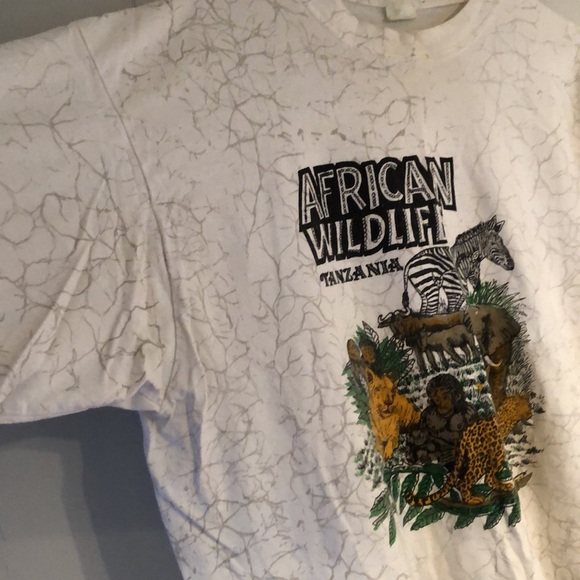 🐘VINTAGE AFRICAN WILDLIFE TANZANIA TEE 🇹🇿 🌿 - Picture 3 of 5